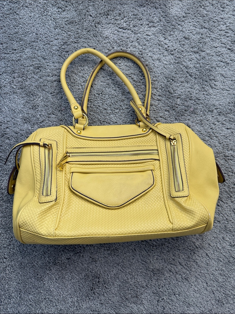 Jessica Simpson Yellow Textured Tote Satchel